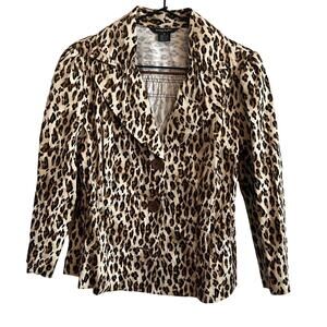 Sunny Taylor Womens Sz M Vintage Animal Print Blazer Cheetah Print